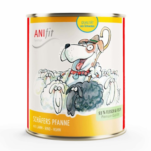 Hund Hundefutter Nassfutter Schäfers Pfanne 810g 6 Stück -1- Anifit